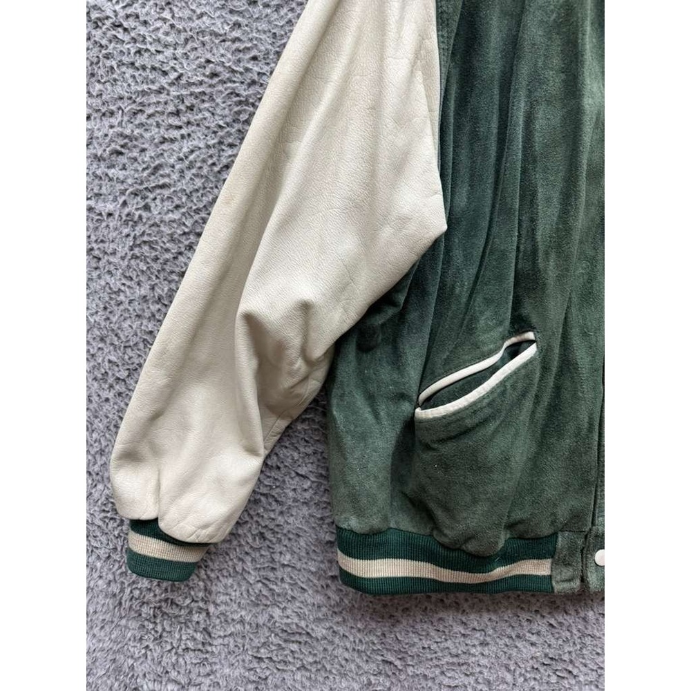 Vintage Gap Best Basics State Champs 1954 Suede Varsity Jacket Green Mens Size L - Picture 5 of 16